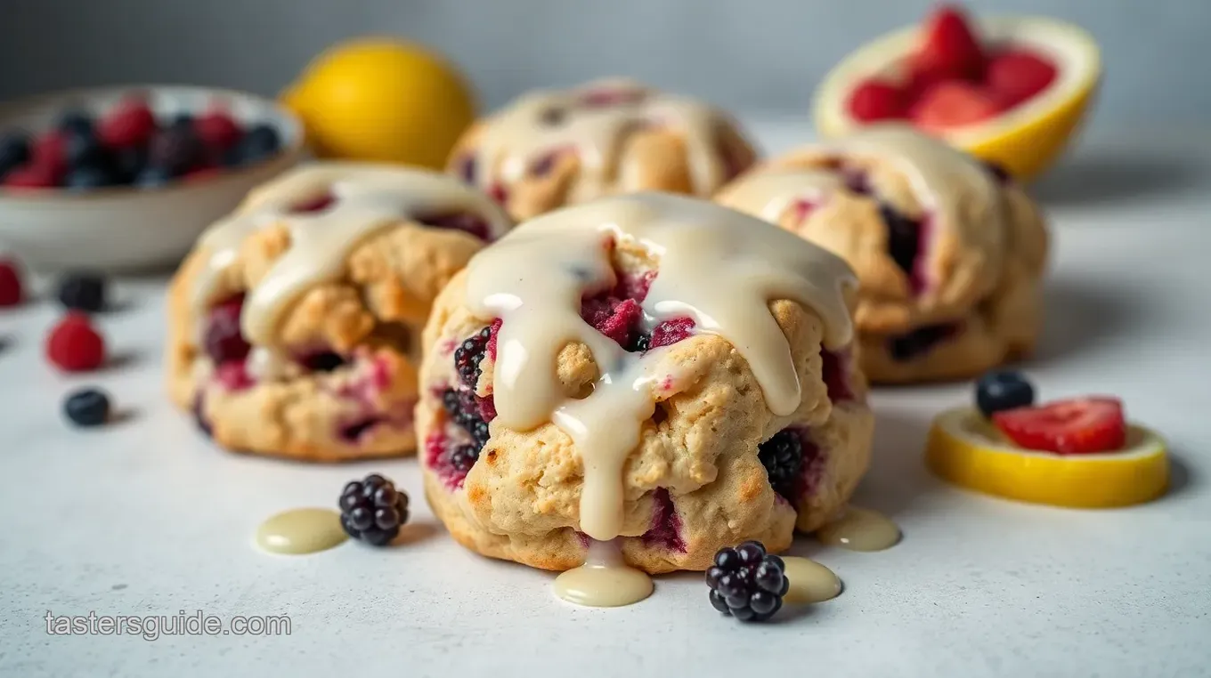 Delightful Berry Scones with Tangy Lemon Glaze