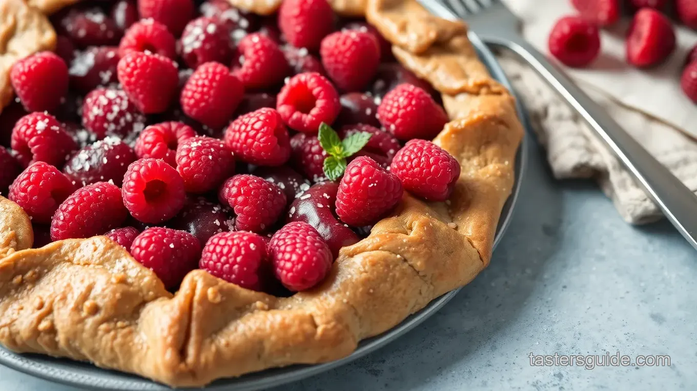 Buckwheat Raspberry Rhubarb Galette