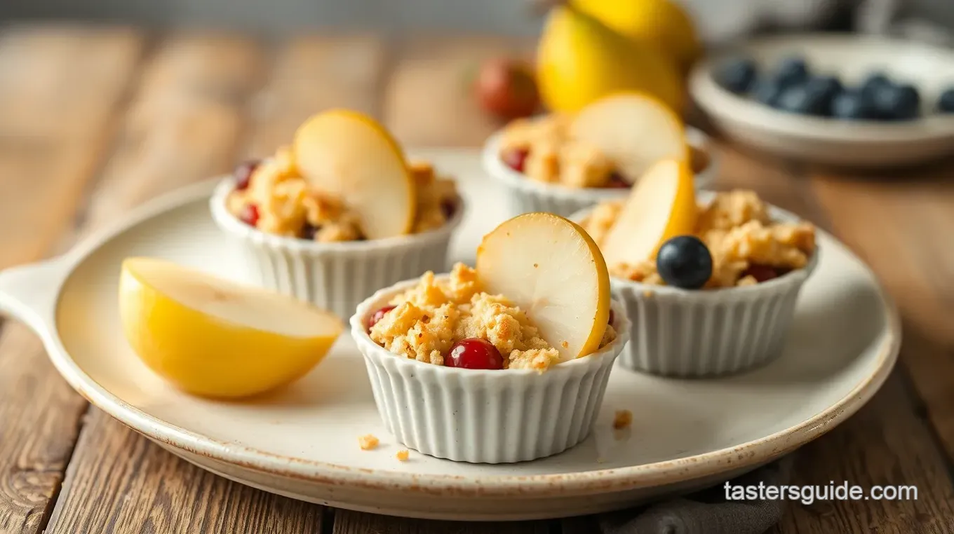 Baked Mini Crumbles with Pears & Berries