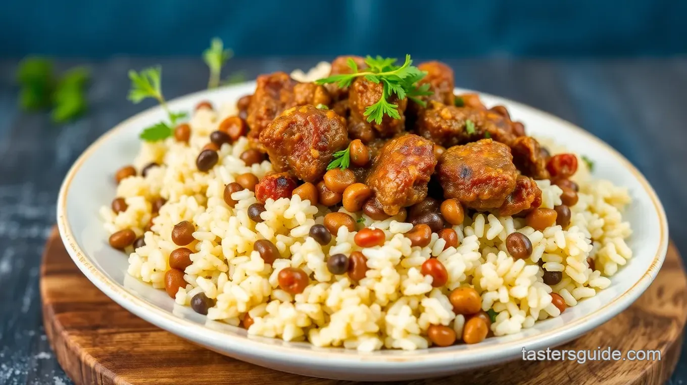 Lamb Lentils Rice with Spinach Recipe