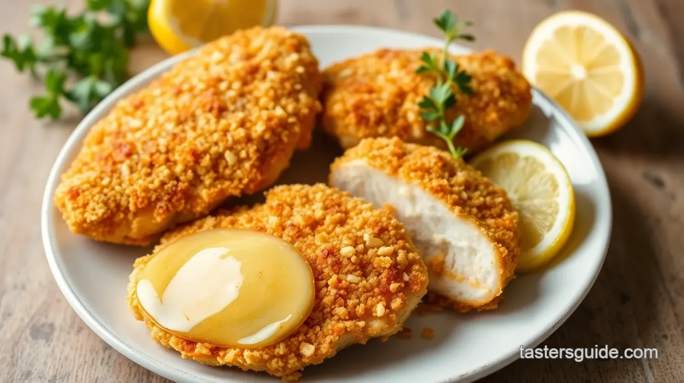 Crispy Lemon Chicken Cutlets with Salmoriglio Sauce