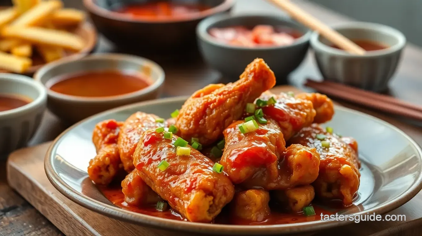 Crispy Fried Chicken Wings with Spicy Gochujang