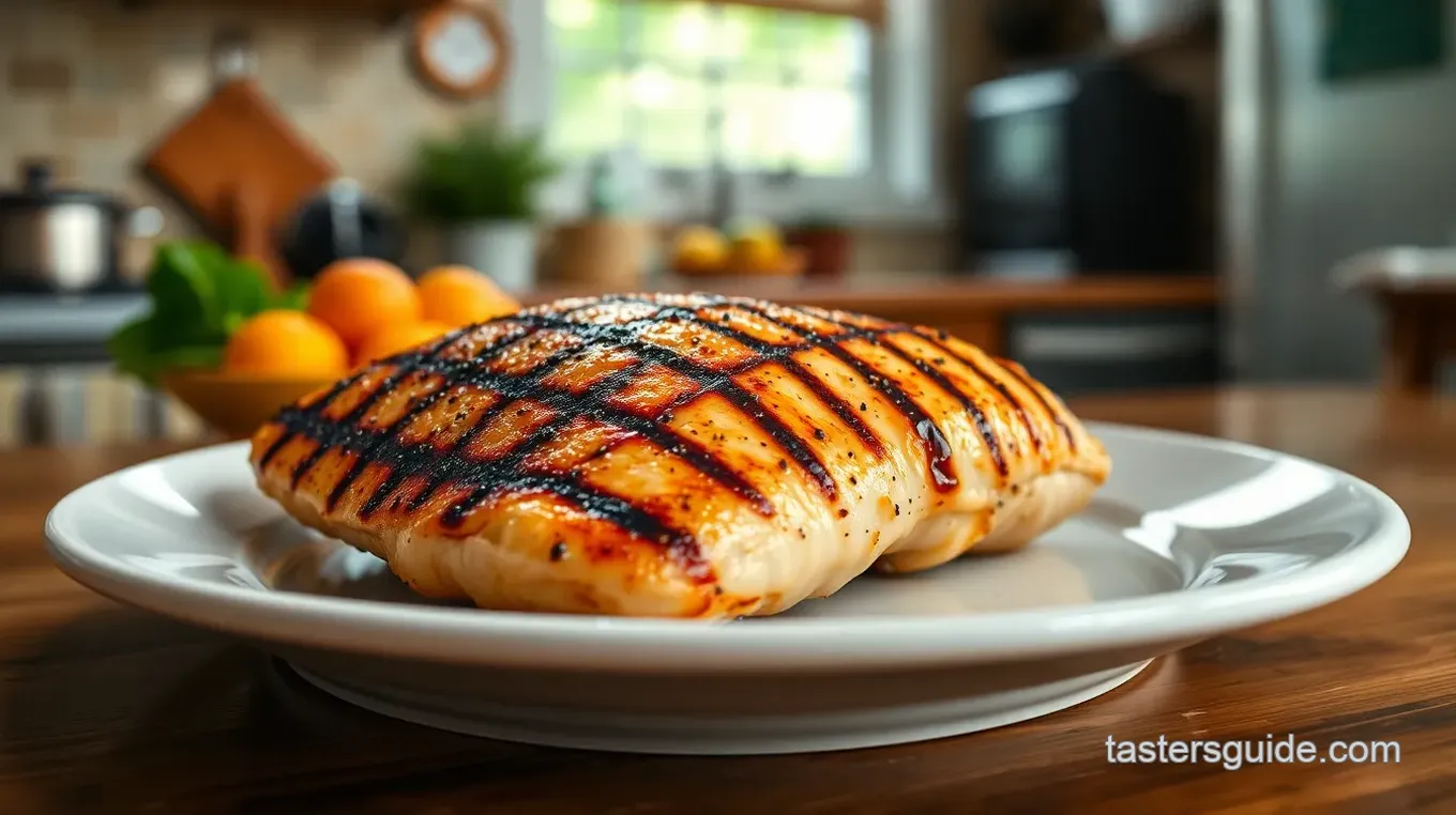 Grilled Chicken Breast with Garlic Flavor