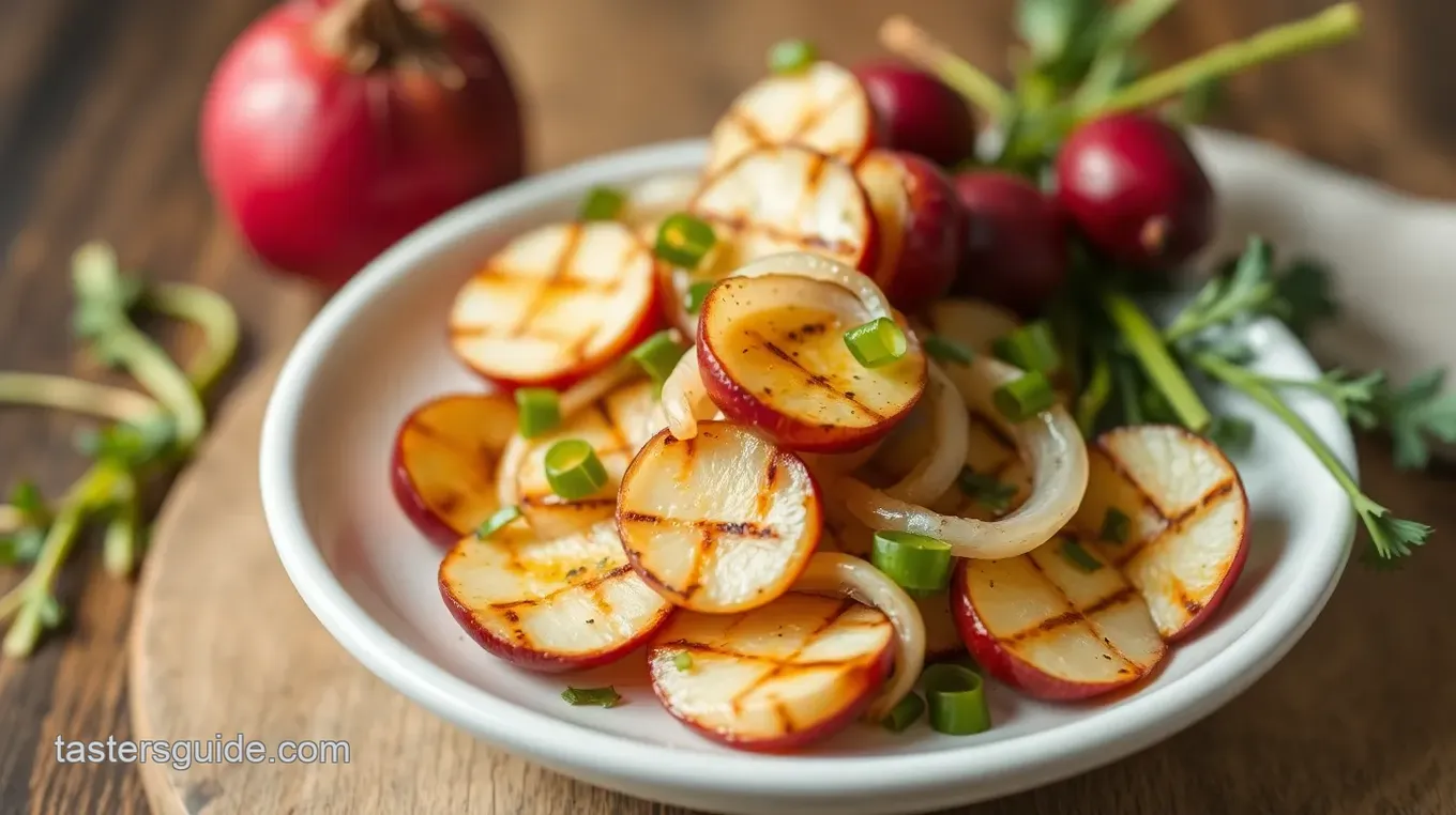 Grilled Radishes with Sweet Onions