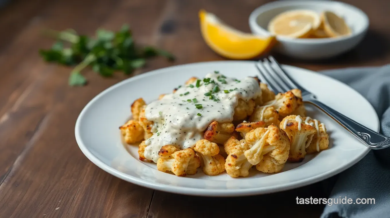 Roasted Whole Cauliflower with Tahini Sauce