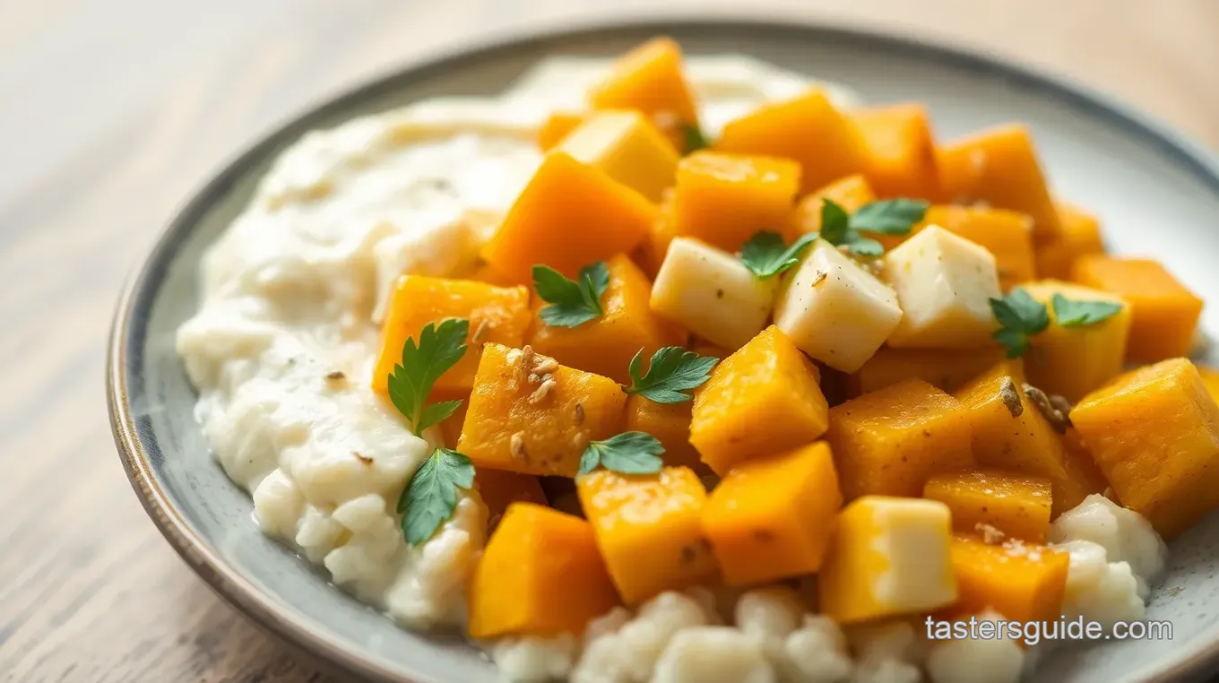 Pumpkin Paneer with Puree