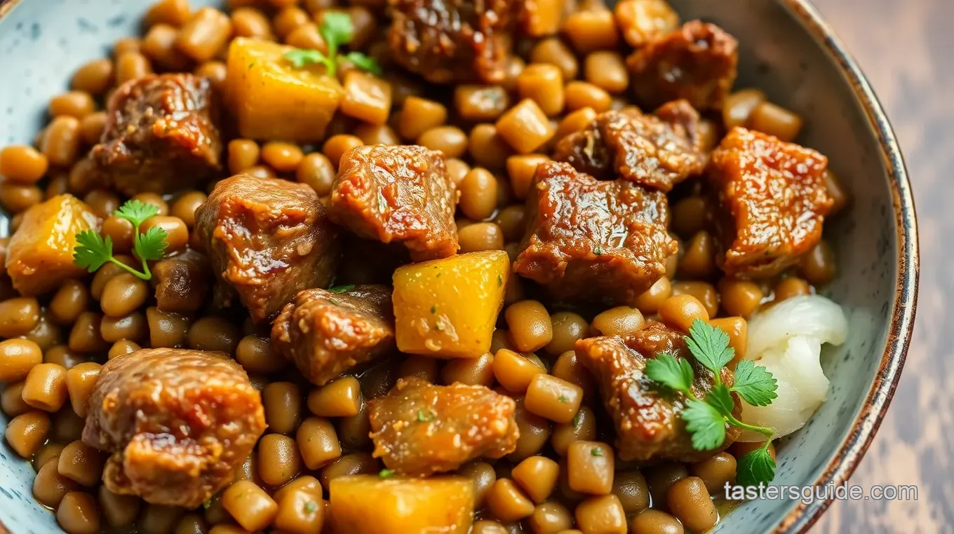 Lebanese Lamb Lentils Rice with Spinach