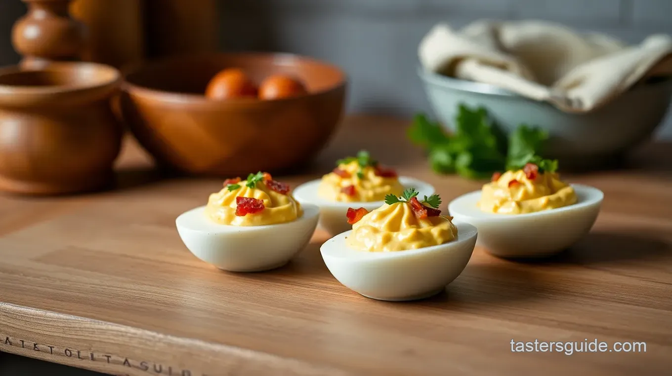 Stove Top Bacon Deviled Eggs Delightfully Creamy