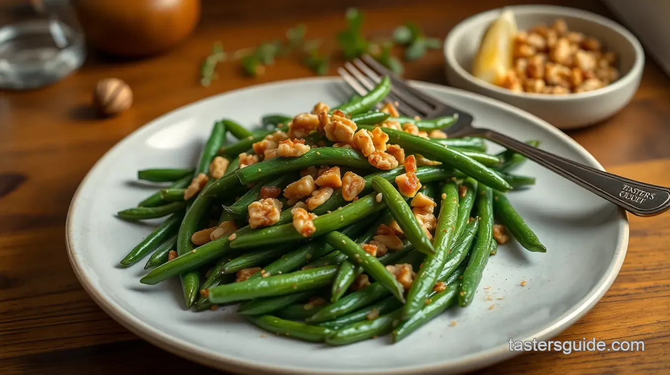 Blistered Green Beans with Walnut Vinaigrette