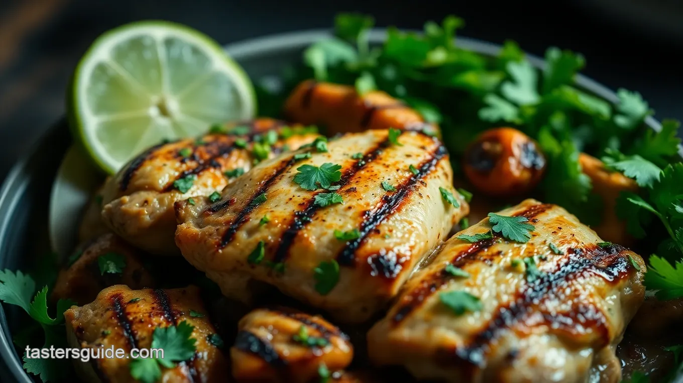 Zesty Lime and Cilantro Grilled Chicken Thighs