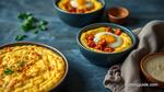 Baked Chorizo Polenta with Creamy Eggs