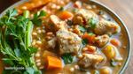 Simmered Chicken Soup with Tasty Grains