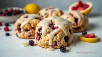 Bake Berry Scones with Tangy Lemon Glaze