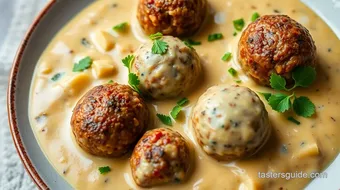 Bake Lentil Meatballs in Creamy Coconut Sauce