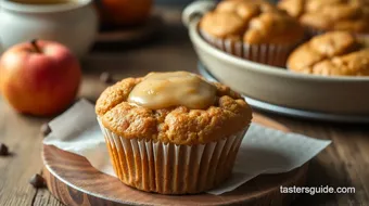 Baked Apple Muffins with Brown Butter Topping