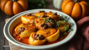 Baked Pumpkin Stuffed Shells with Sausage