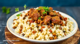 Cooked Lamb Lentils Rice Delight in 30 Min recipe card