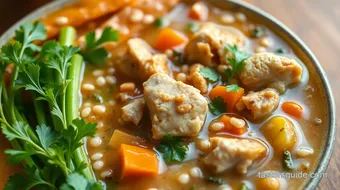 Simmered Chicken Soup with Tasty Grains