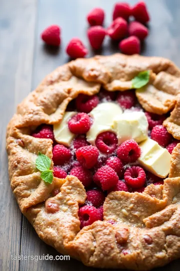 Buckwheat Raspberry Rhubarb Galette presentation