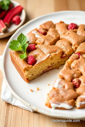 Upside-Down Rhubarb Cake presentation