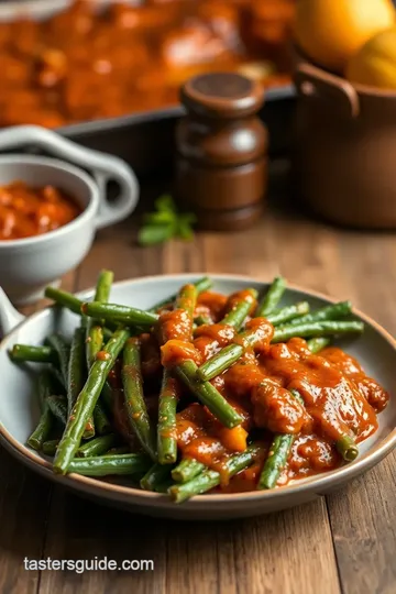 Homemade Green Bean Casserole with Crispy Onions presentation