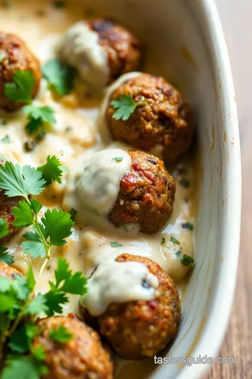 Lentil Meatballs with Indian Coconut Curry Sauce presentation