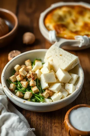 Savory Bread Pudding with Leeks & Cheese ingredients