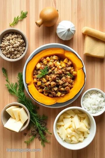 My Favorite Baked Acorn Squash with Savory Filling ingredients