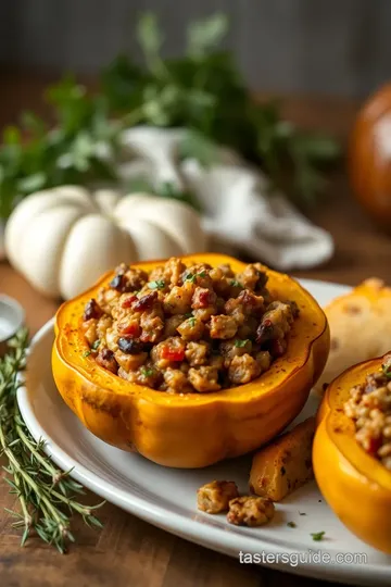 My Favorite Baked Acorn Squash with Savory Filling presentation