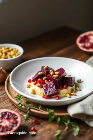 Baked Beets with Pomegranate & Pistachios presentation