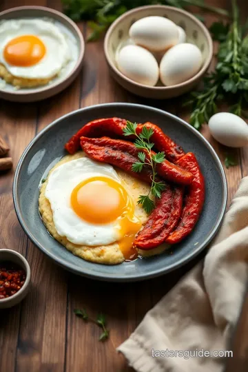 Creamy Polenta Eggs with Chorizo ingredients