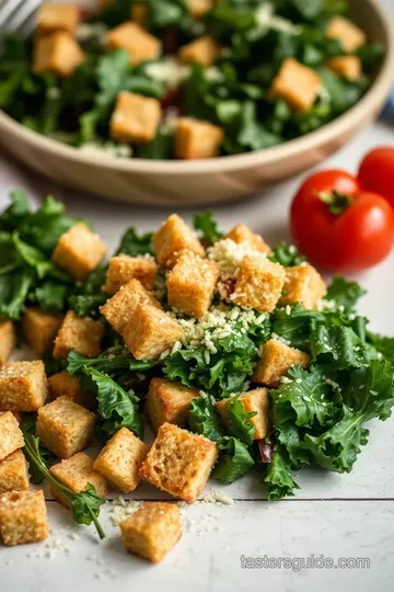 Baked Kale Caesar Salad with Millet Croutons ingredients