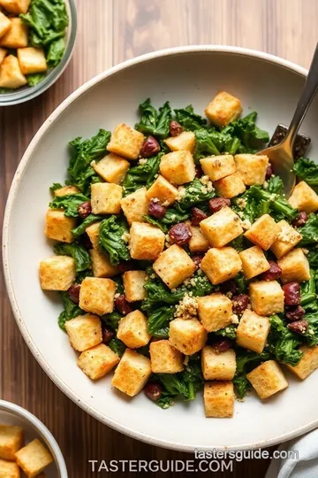 Baked Kale Caesar Salad with Millet Croutons steps