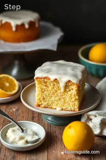 Baked Lemon Cake with Coconut Glaze steps