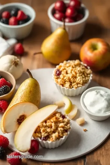 Baked Mini Crumbles with Pears & Berries ingredients