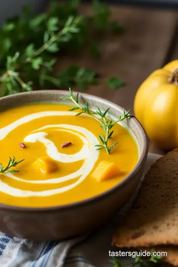 Deliciously Creamy Butternut Squash Soup presentation