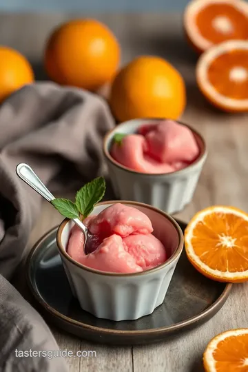 Churned Blood Orange Sorbet Delight presentation