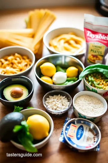 Creamy Avocado Pasta ingredients