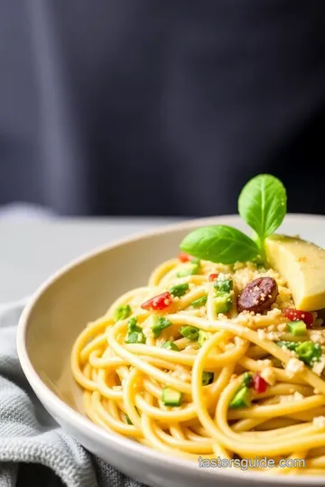 Creamy Avocado Pasta presentation