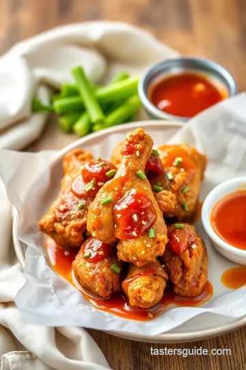 Crispy Fried Chicken Wings with Spicy Gochujang presentation