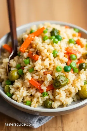 Crispy Brussels Sprout Fried Rice presentation