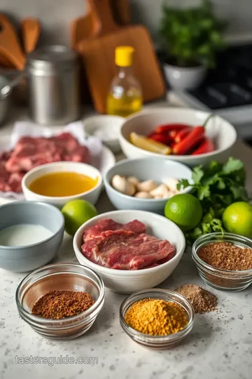 Tacos de Asada ingredients