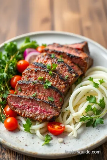 Grilled Beef Salad with Fresh Herbs presentation