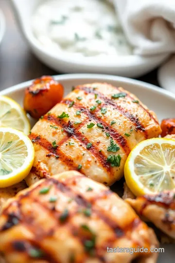 Grilled Chicken with Lemon Herb Flavor presentation