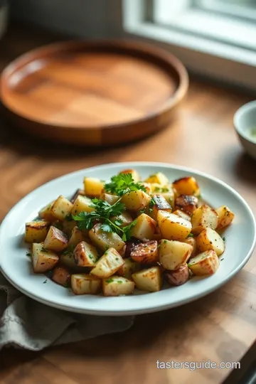 Grilled Potato Salad with Black Garlic Dressing presentation