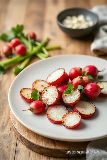 Grilled Radishes with Sweet Onions presentation