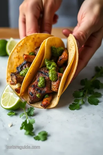 Grilled Steak Tacos with Chimichurri presentation