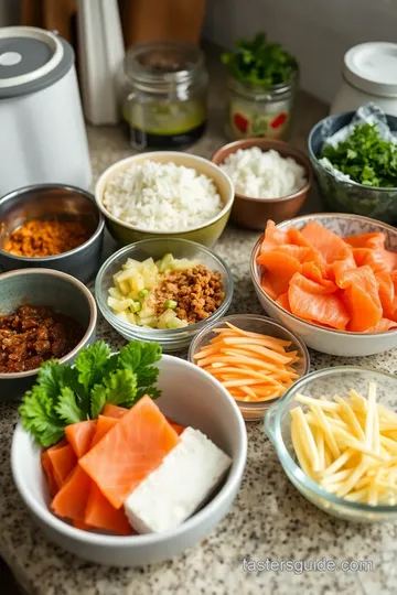 Temaki Salmon with Cream Cheese ingredients