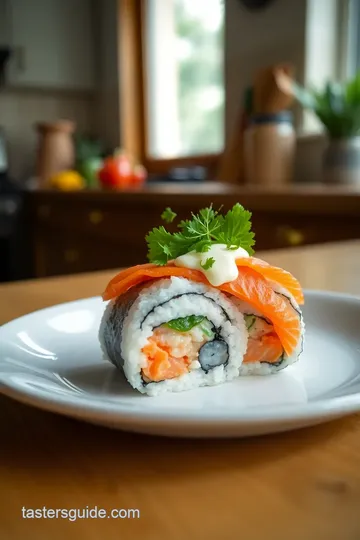 Temaki Salmon Cream Cheese steps