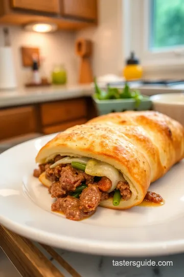 Philly Cheese Steak Stromboli Recipe steps